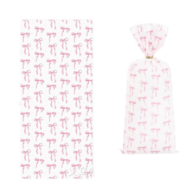 Bow Plastic Gift Bags Valentine'S Day Bow Candy Treat Bag Baby Shower Birthday Party Favor Candy Bags Wedding Party Supplies