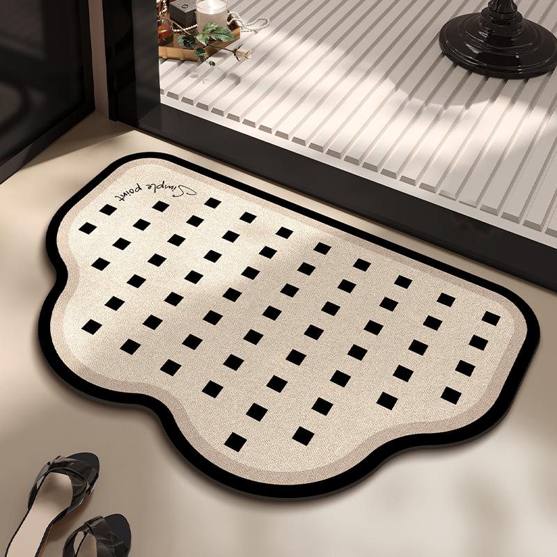 Badezimmervorleger, Toilette, Badezimmereingang saugfähig Kieselgur rutschfest und schmutzabweisend Fußmatte