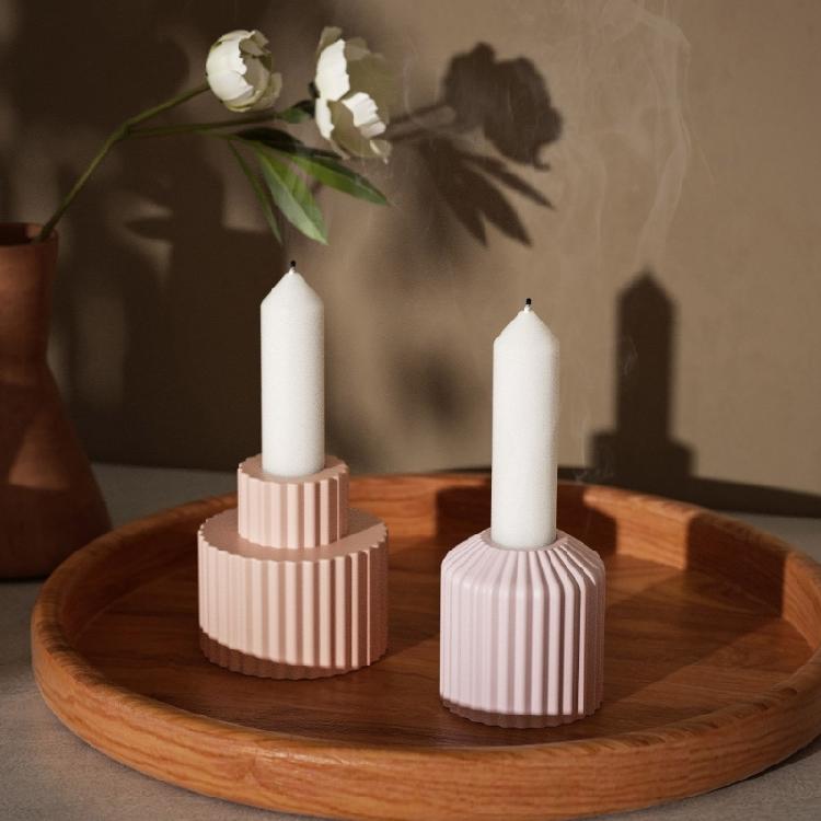 Hochwertige Silikon-Kerzenständerformen mit Streifen zum Basteln von Kerzenhaltern, ideal für Familienbastelaktivitäten
