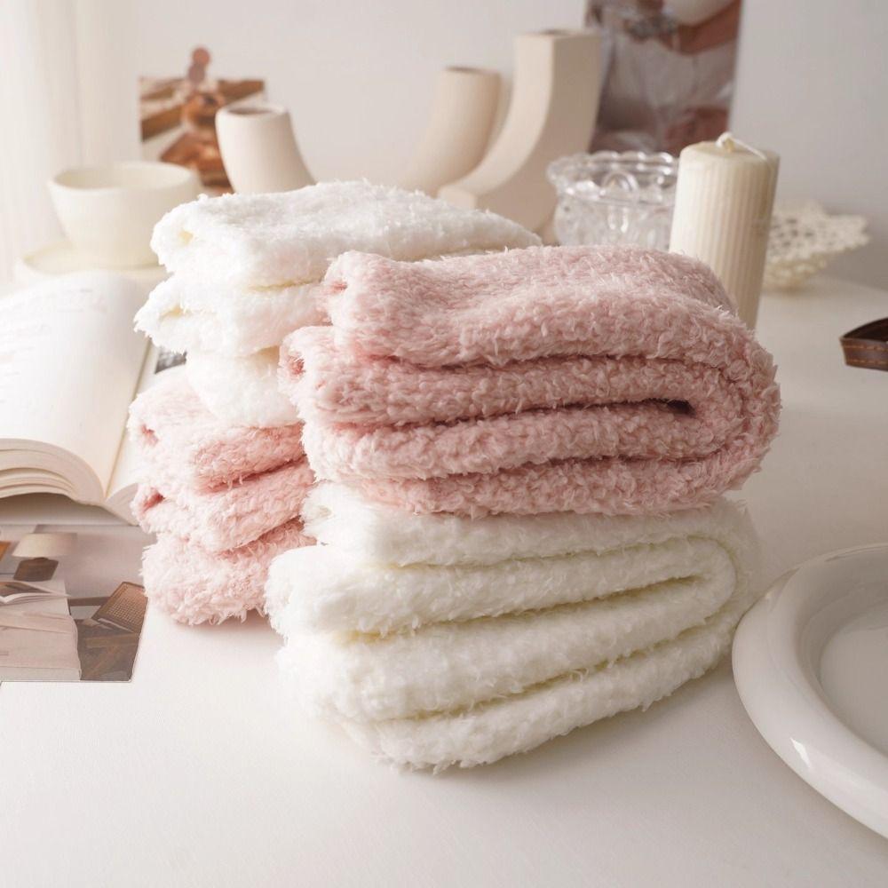 Winter Warm Home Floor Socks Solid Color Sleep Socks Comfortable Plush Terry Socks Sleep Time