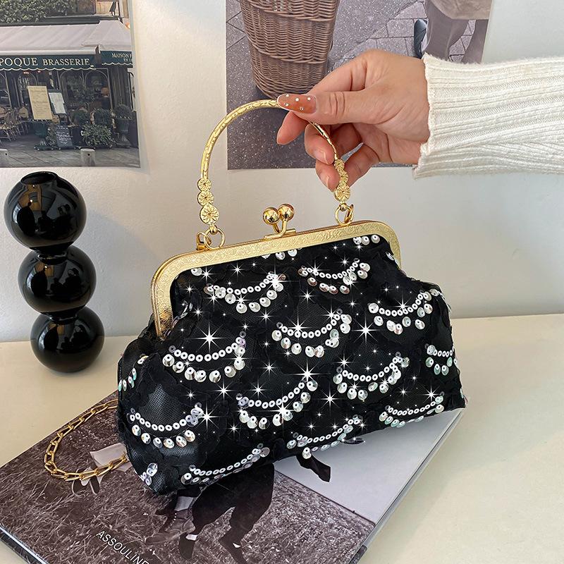 Handtasche Nischendesign Tasche Damen Sommer neue Mode Kette Umhängetasche High-End Pailletten