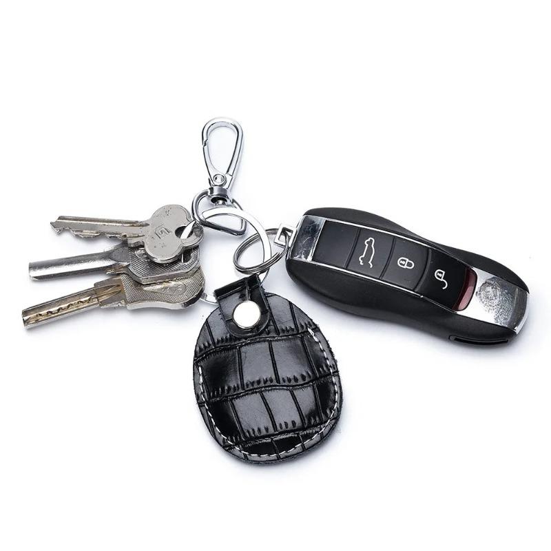 Leather Keychain Card Cover For Alarm Tag Intercom Key Access Entry Card Set Car Key Protector Card Tracker