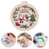Christmas Embroidery Craft Set DIY 30x30cm Cotton Printed Fabric with 20cm Hoop Thread Needle Beginner Kit