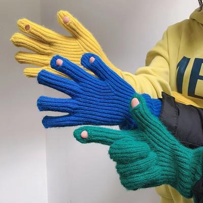 2022 Touch Screen Winter Gloves For Women Cashmere Mittens Ladies Fashion Knitted Warm Hand Gloves