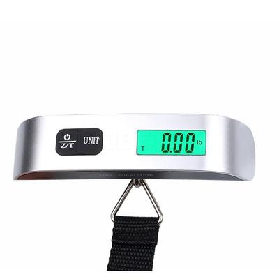 Digitale Gepäckwaage, hängendes Koffergewicht, LCD-Display, tragbar, mit Thermometer, Verband, 50 kg/10 g lb oz