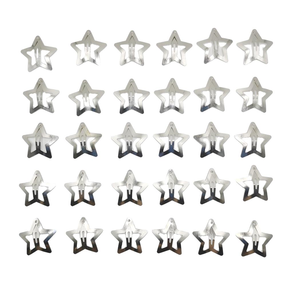 30 Pcs Gold Star Hair Clips 1.2 Inch Vintage Y2K Metal Snap Clips for Women Girl Hollow Punk Hair Accessories