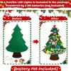 Felt Christmas Tree Set Children Activity Craft With String Lights Felt Christmas Tree With 40 Pieces Detachable Ornaments