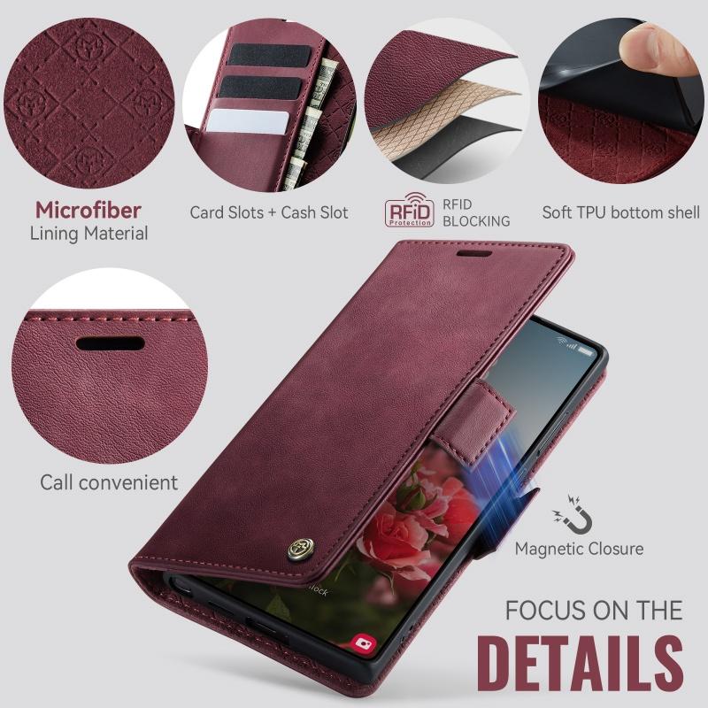 Magnetic Flip Leather Phone Case for Samsung Galaxy S26 Plus S25 Edge S24 FE S23 S22 S21 S20 Note 20 Ultra 5G Wallet Cards Cover
