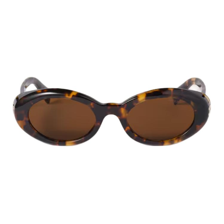 MIU MIU Logo-Embellished Oval Sunglasses Women Sunglasses Tortoiseshell SMUB09E14LFE20VC052