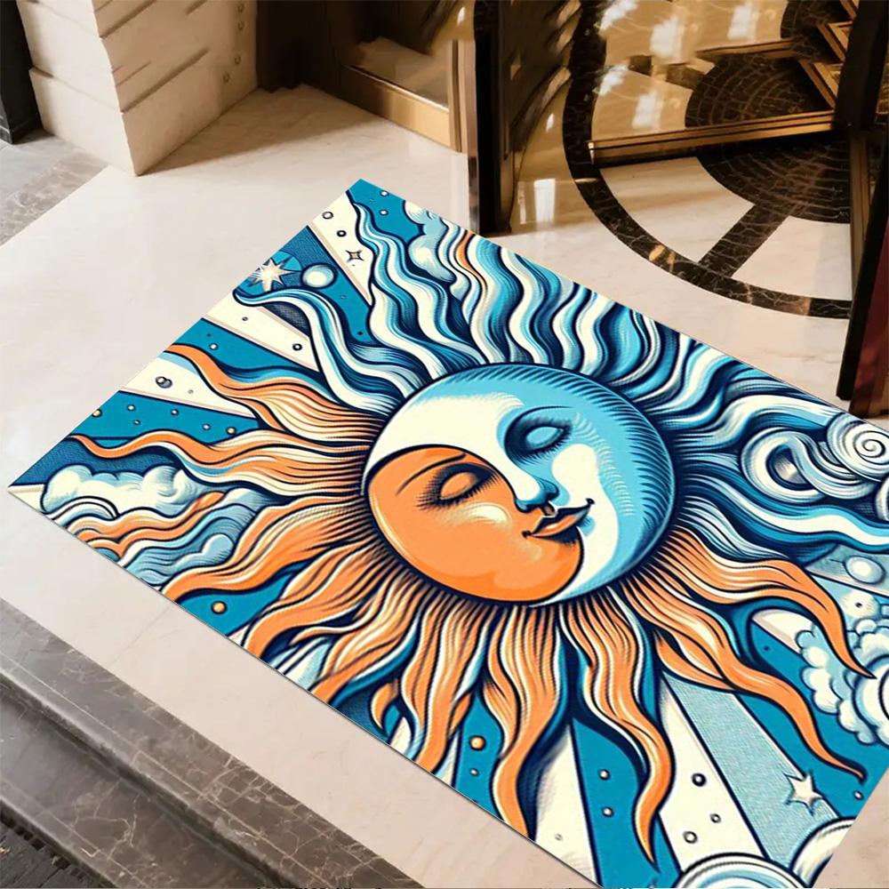 Sun and Moon Design Rug Home Carpet Non Slip Office Decor Gift Living Room Bedroom