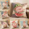 Cute Pig Summer Surprise Cushion Cover Silky elegant Comfort Sofa Bed Invisible zipper Beach pillowcase