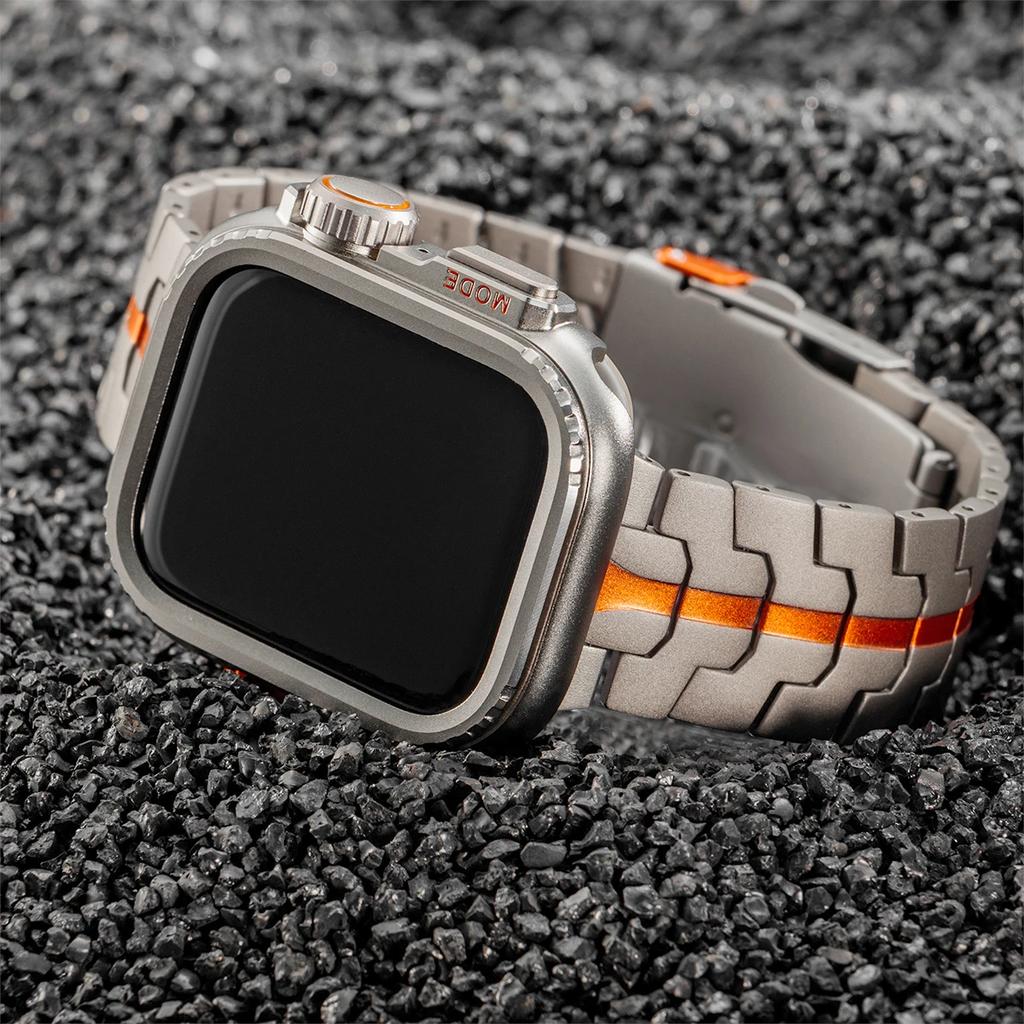 Fodral + Titanarmband för Apple Watch 45mm 44mm Heltäckande Metallfodral Armband för Iwatch Serie 9 8 7 6 SE 5 Byt ut till delar