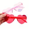 Heart-Shaped Rimless GlassesTransparent Candy ColorPlastic Frame FashionEyewear for Men WomenParty Gift UV Protection Sunglasses