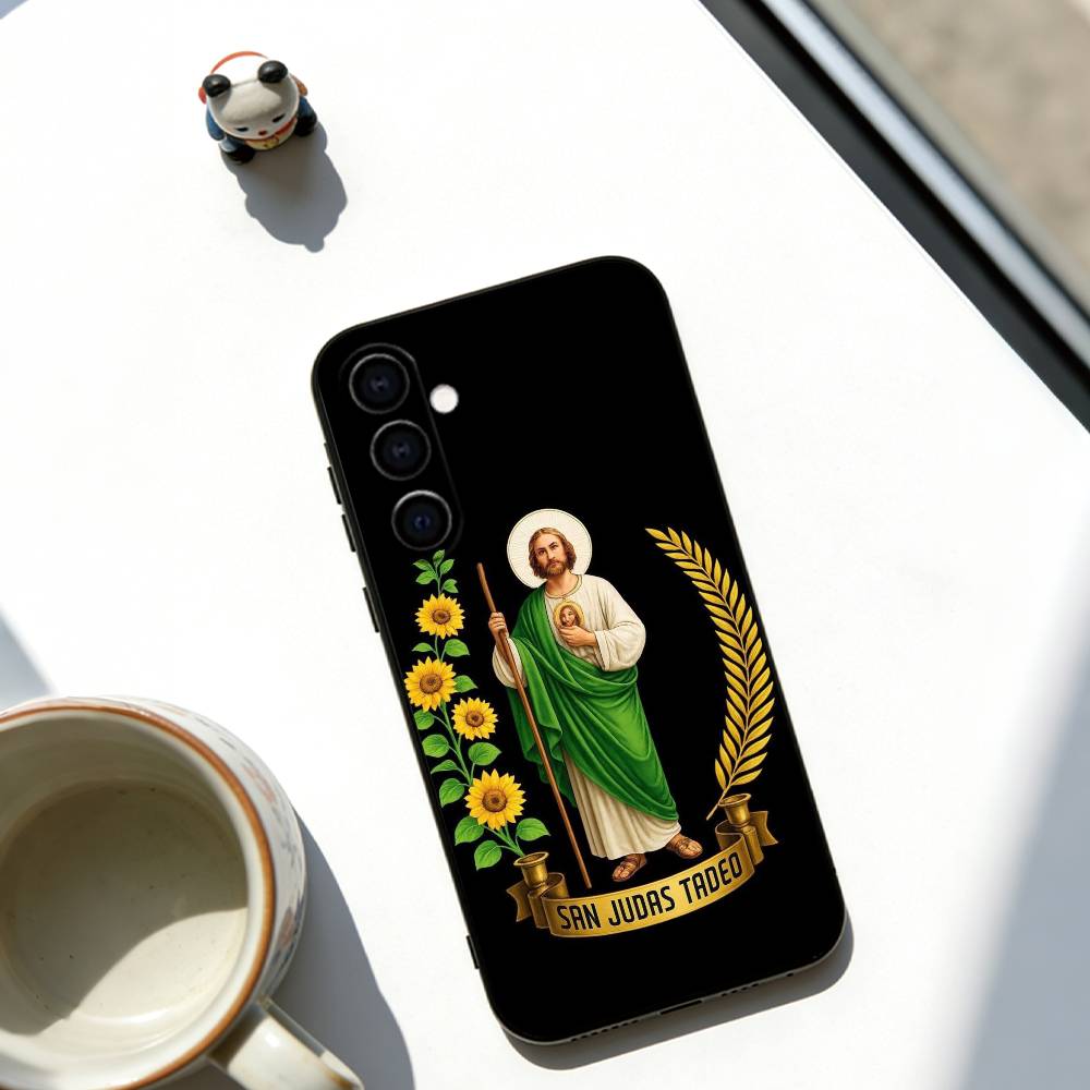 

San Judas Tadeo ART Phone Case For Samsung Galaxy A73,A72,A71,A70,A53,A52,A51,Soft Silicone Black Cover Samsung a13 5g