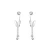 S999 Silver Butterfly Tassel Earrings: High-End, Luxurious Dangle Design with Screw Fastener - 2023 Trend