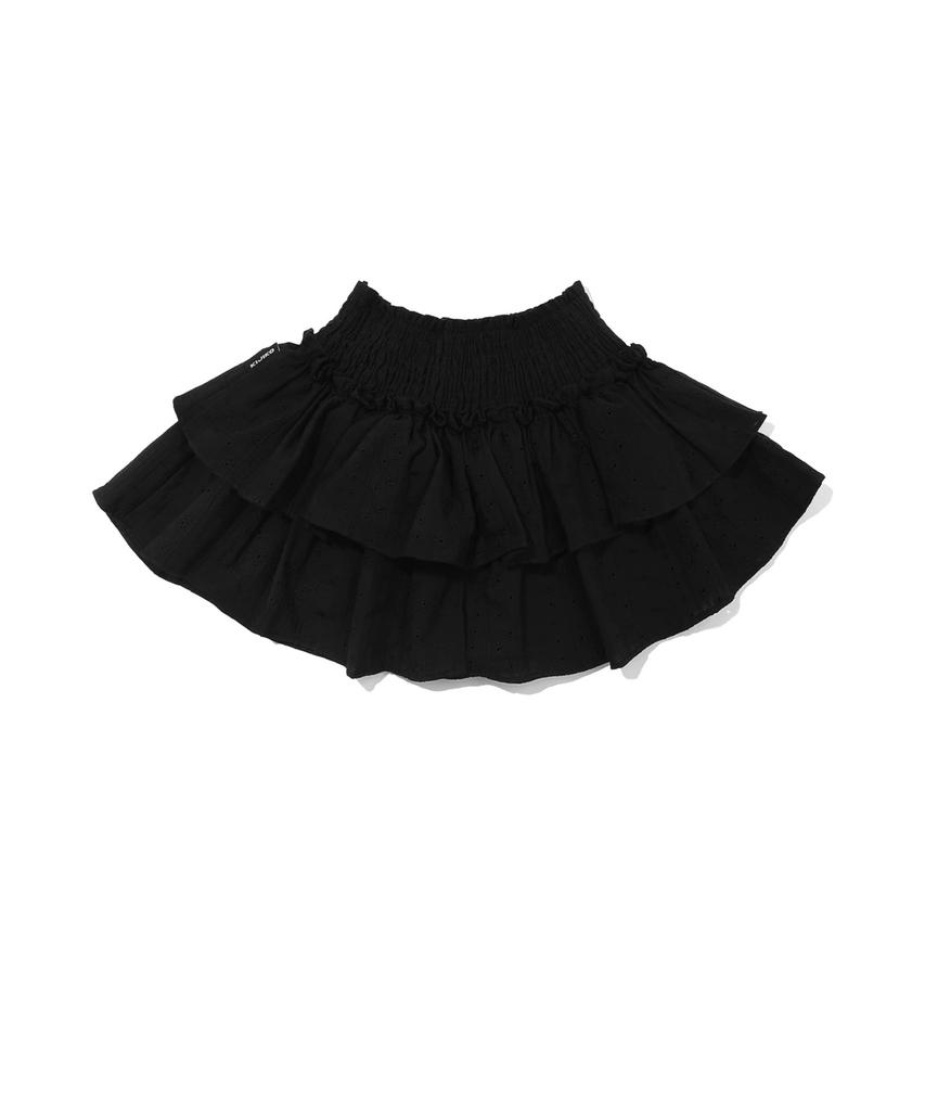 Kijiko Ke703. Punching Frill Mini Skirt Black