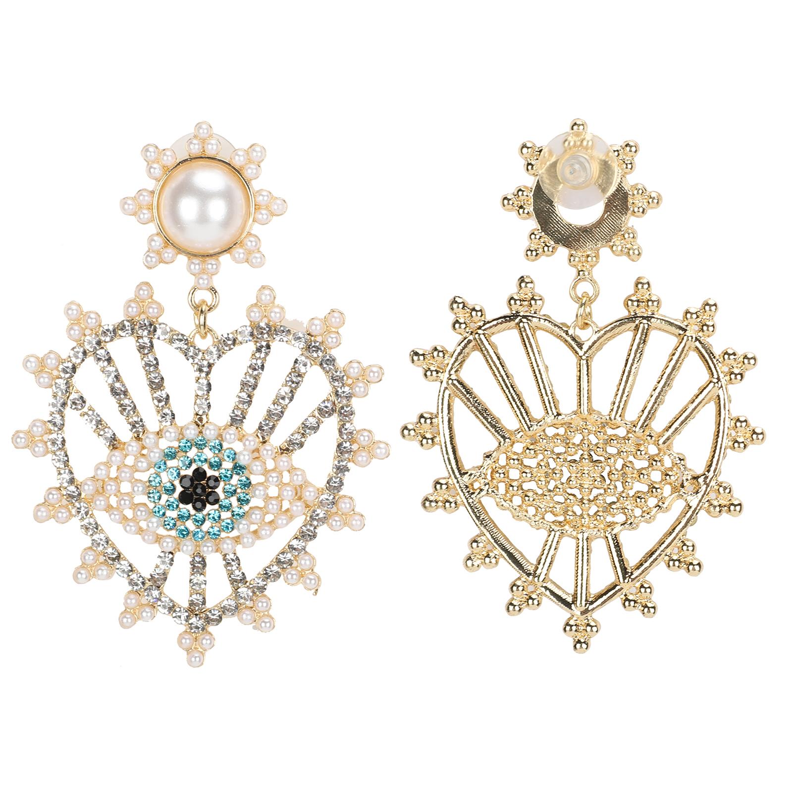 

Серьги из сплава, модные, с бриллиантами, жемчугом, с подвеской в виде глаза, висячие, ювелирные изделия в стиле бохо