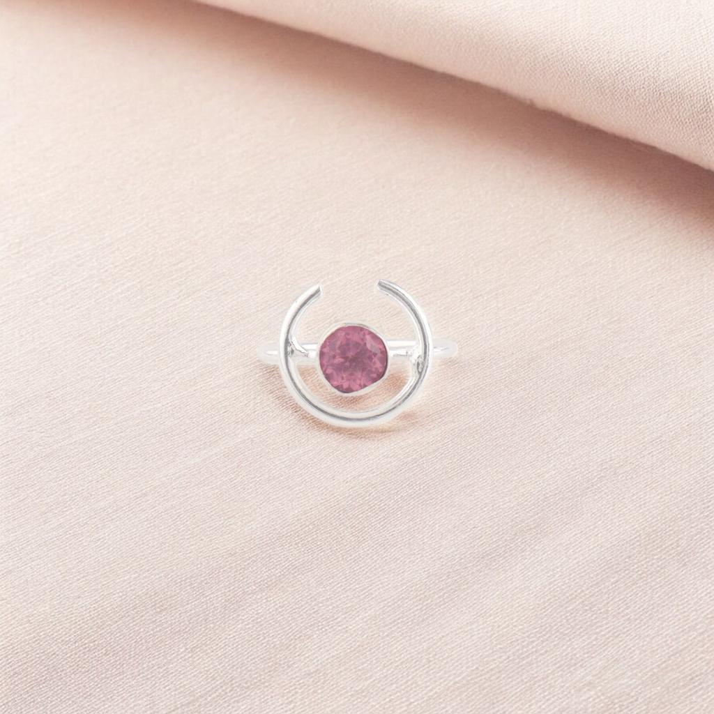 Pink Tourmaline Gemstone Ring 925 Sterling Silver Handmade Jewelry Birthday Gift RR-54-13