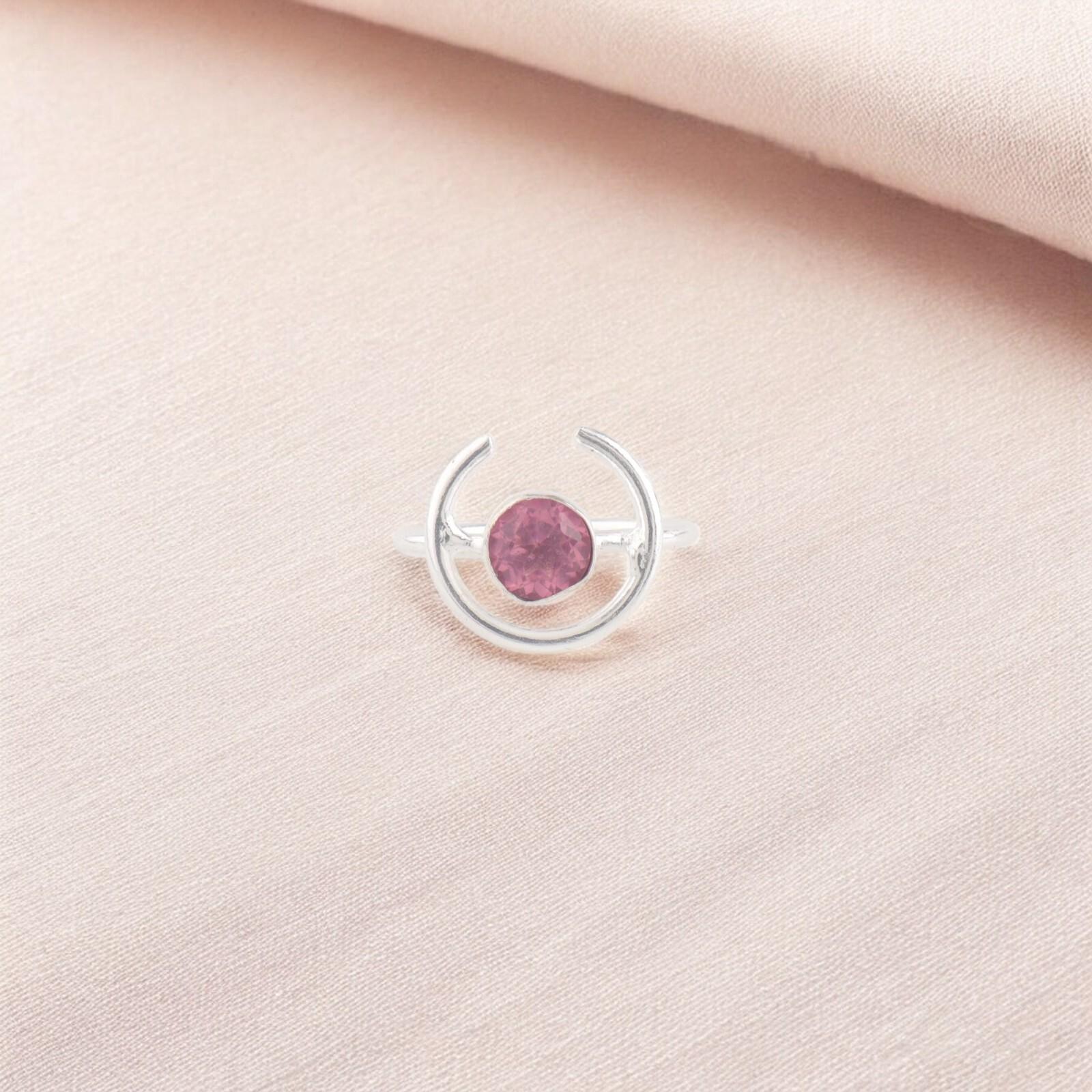 

Кольцо с розовым турмалином, серебро 925 пробы, ручная работа, подарок на день рождения RR-54-13 13
