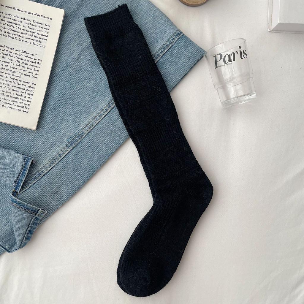 Pink Australian Fleece Socks Thickened Warm Socks Cartoon Striped Cute Plush Floor Socks