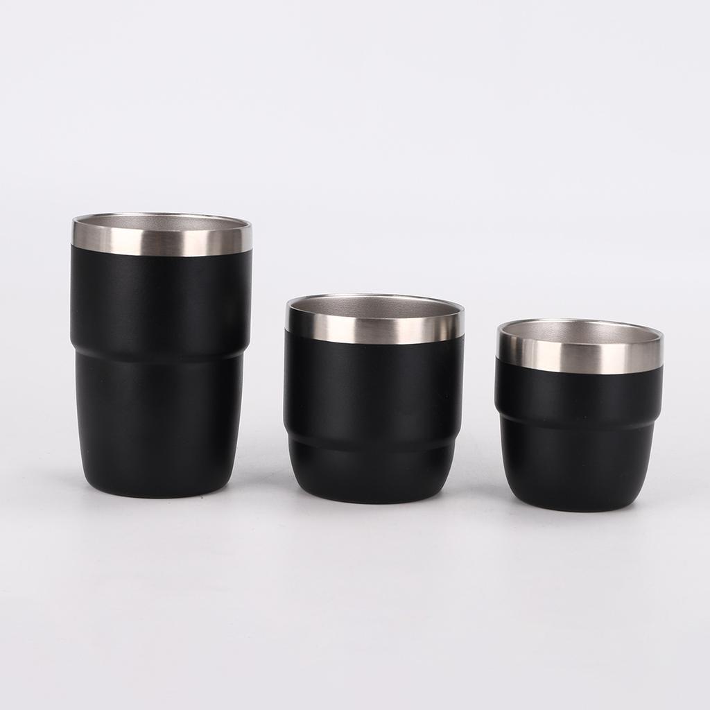 2PC 6/8oz Stainless Steel Thermos Cup Multi-color Portable Ice Cup Mini Double-layer Insulated Coffee mug With Lid water bottle