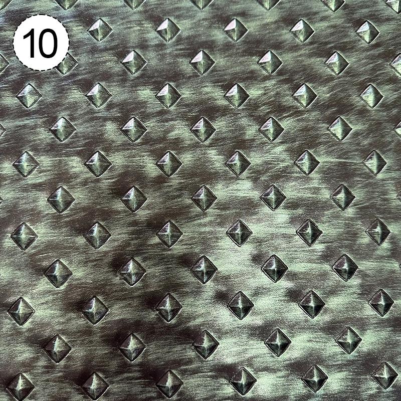 Retro Metallic Embossed Diamond Leather Fabric Hard Leather For Diy Clothes Armor Stage Costume Sliding Door Soft Bag Upholstery