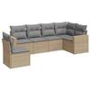 VidaXL Garden Lounge Set with Cushions 6 Pcs Beige Braided Resin 3251366