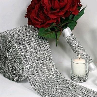 1 Yard glitzerndes Strass-Kunststoffband, Rolle, Netzfolie, Hochzeitsdekoration