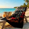 Tattoo Style Beach Towel Super Soft Microfiber Quickdry Fabric Comfortable Lightweight