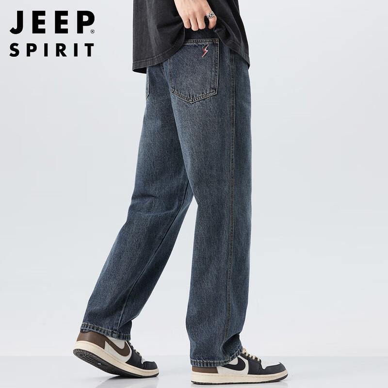 JEEP SPIRIT Men's Relaxed Fit Straight Leg Stretch Jeans