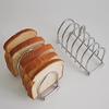Stainless Steel Toast Loaf Slice Rack 6 Slice Bread Holder Toast Stand Rectangle Food Display Tool Kitchen Gadget