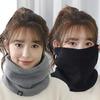 Unisex Thick Plush Knit Neck Gaiter, Wool Pullover Hat, Windproof Winter Warmer