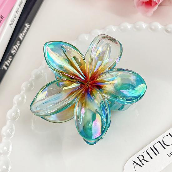 Women Hair Claw Candy Color Flower Shape Hair Clip Elegant Anti-slip Hair Fixing Back Head Hairpin Hair Accessories