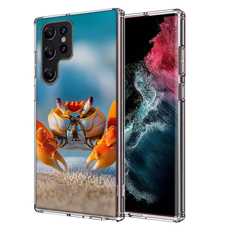 Unique Animal Crab Capa Phone Case For Samsung S26 Ultra S25 Edge Galaxy S23 S21 S20 S24 FE S22 S10 Plus Cover Clear TPU Shell C