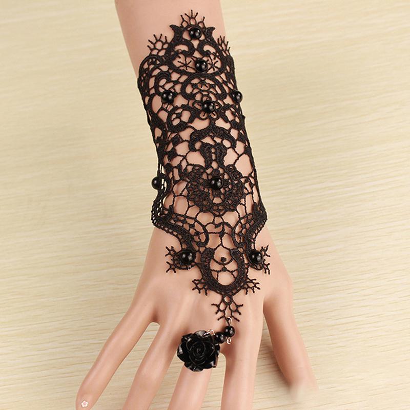 Women's Vintage Steampunk Gloves Wrist Cuff Gear Girls Jewelry Accessories Victorian Bracelets Costume Lace Handwear