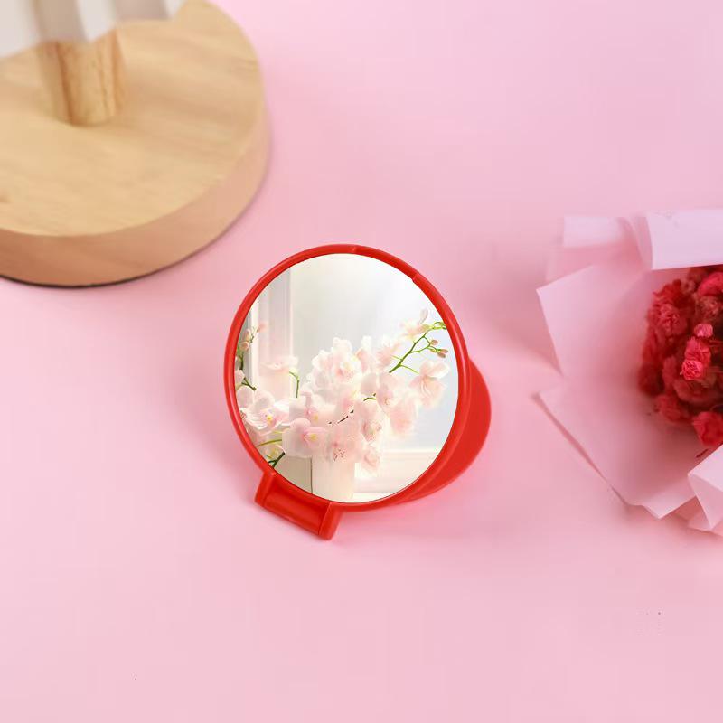 Compact Single-Sided Folding Round Makeup Mirror - Portable Gift Mirror