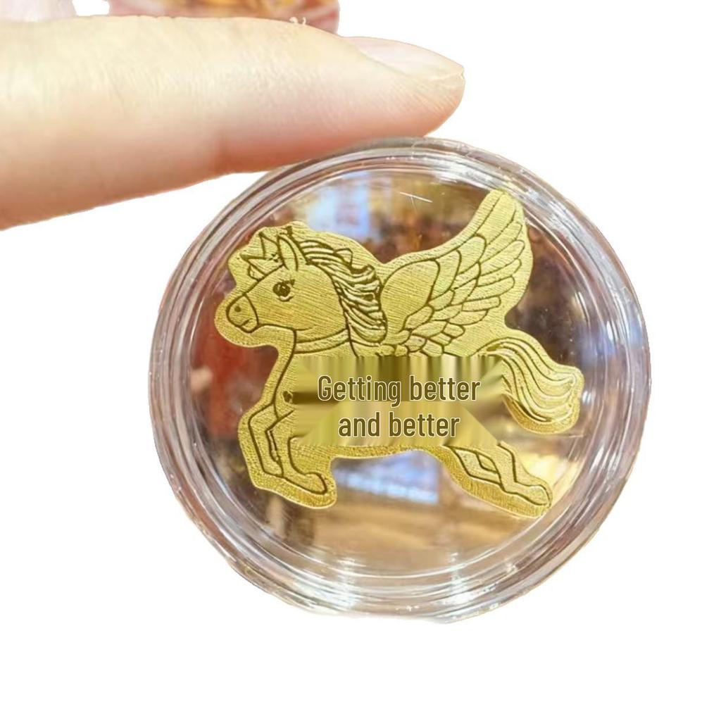 Year of the Horse 999 Pure Gold Phone Sticker - New Style, Adhesive Backing, 2mg Gold Gift