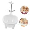 Abaodam Dollhouse Mini Bathtub, 6.30x6.10x3.74 Inches, Plastic Miniature Bathtub, Toy Bathroom Furniture, Delicate Decorative Accessory, Mini House
