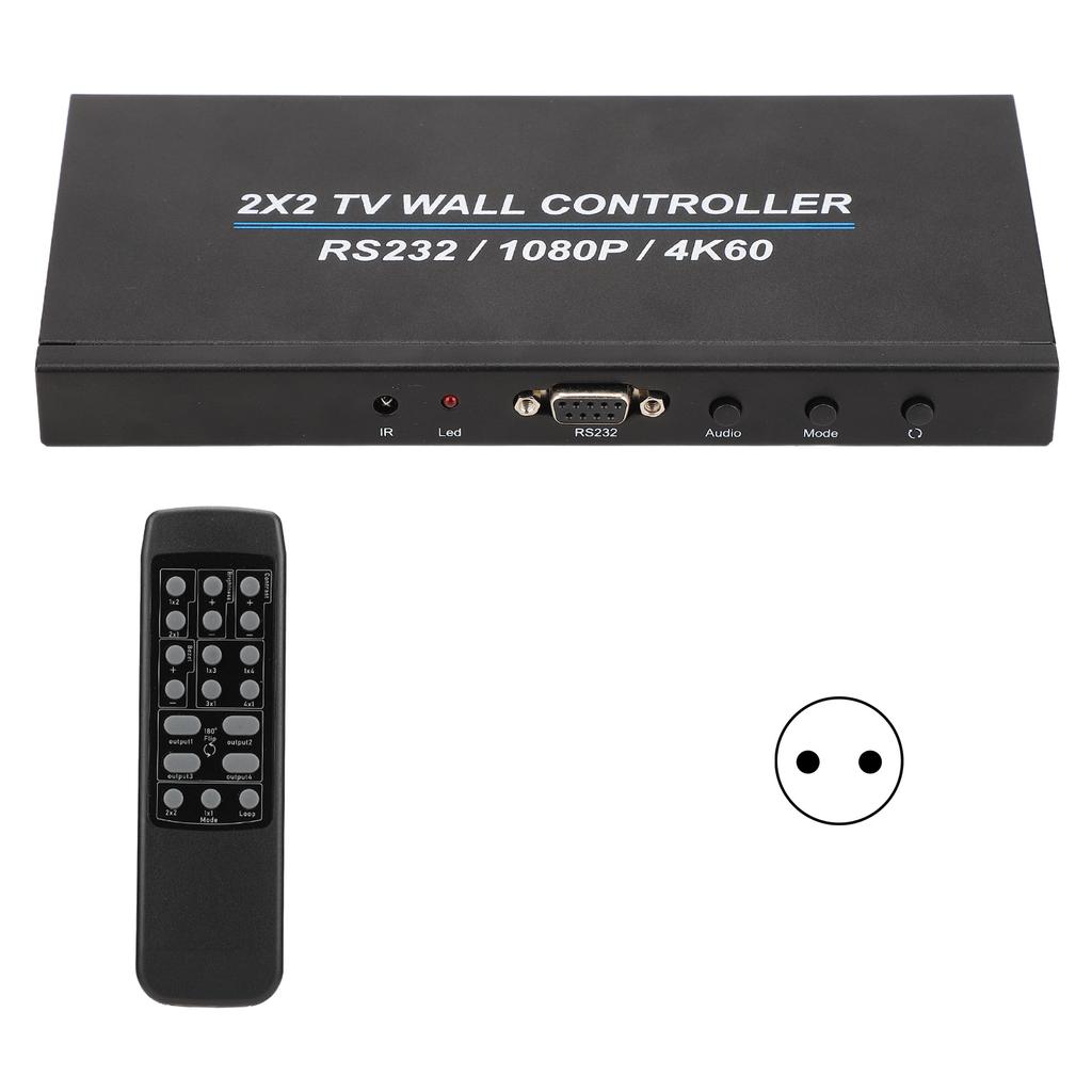 2x2 HD Multimedia Interface Video Wall Controller 4K and 60HZ HD Display 180 Degree Rotate TV Wall