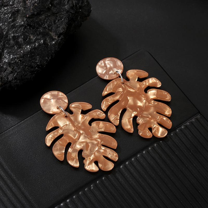 Módní vícevrstvé náušnice Leaf Vícebarevné náušnice Trend Divoké ženské ušní doplňky