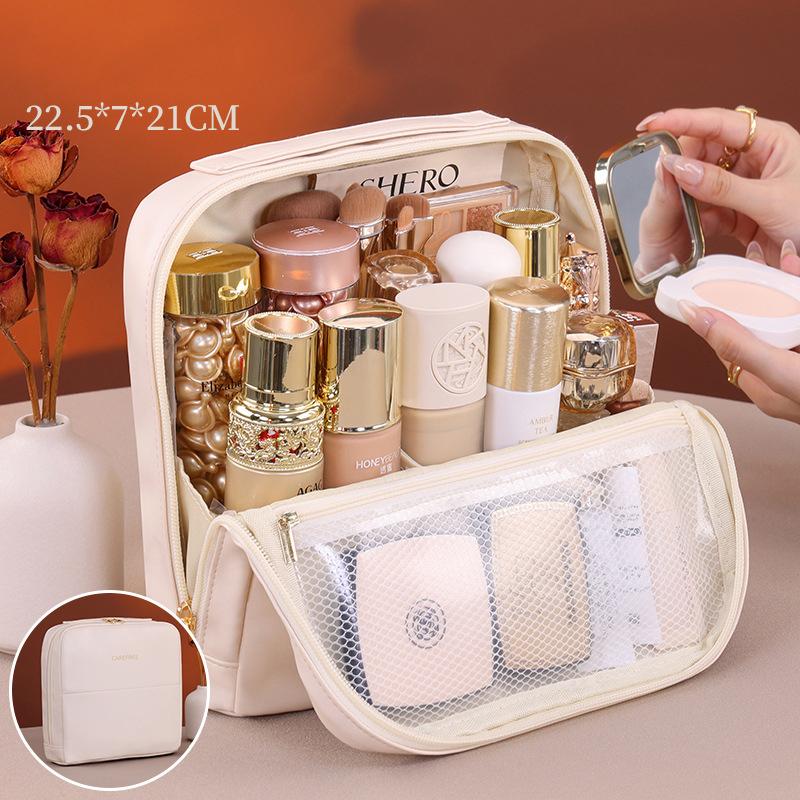 

New High-end Cosmetic Bags Waterproof Large Capacity Compartmentalized Storage Bags Portable Magnetic Clasp Can Hung Travel Bags белый
