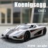 1/24 Koenigsegg One1 Alloy Model Samochodu Zabawka Diecast z Dźwiękiem i Światłem Pull Back Symulacja Skala Model Samochodu Zabawka dla Chłopca Prezent Urodzinowy