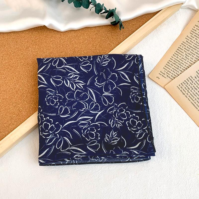 Cotton square scarf, silk scarf, high-end new small shawl, neck protector, small scarf, multi-purpose floral headscarf, headband, hair tie