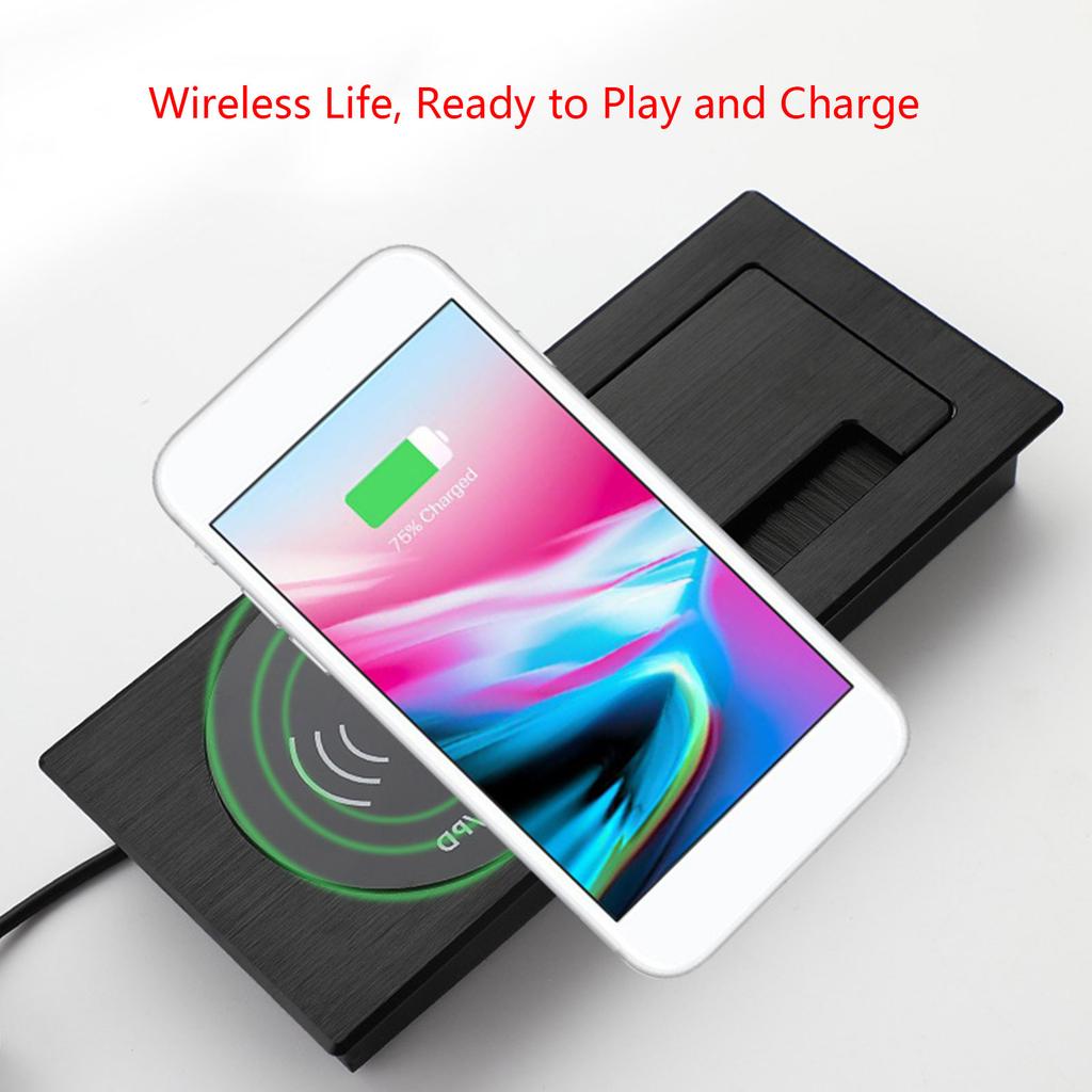 Wire Management Box Desktop Cable Management Hub with Wireless Charging Function Say Goodbye to Messy Cables Boxes