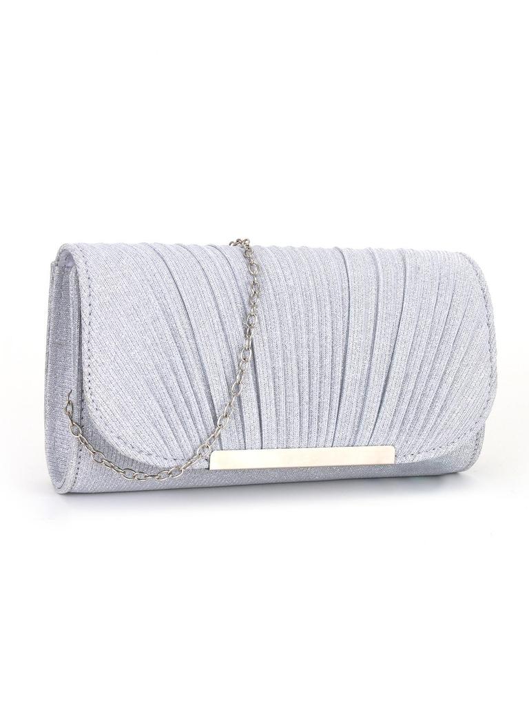 Women's Pleated Crossbody Clutch Bag with Round Bottom and High-Quality Stitching