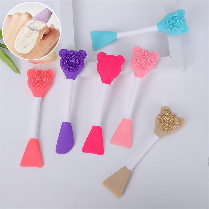 2 In1 Blackhead Silicone Facial Cleansing & Mask Brush Spatula Deep Cleaning Tools Exfoliator Scrub Pore Facial Skin Care