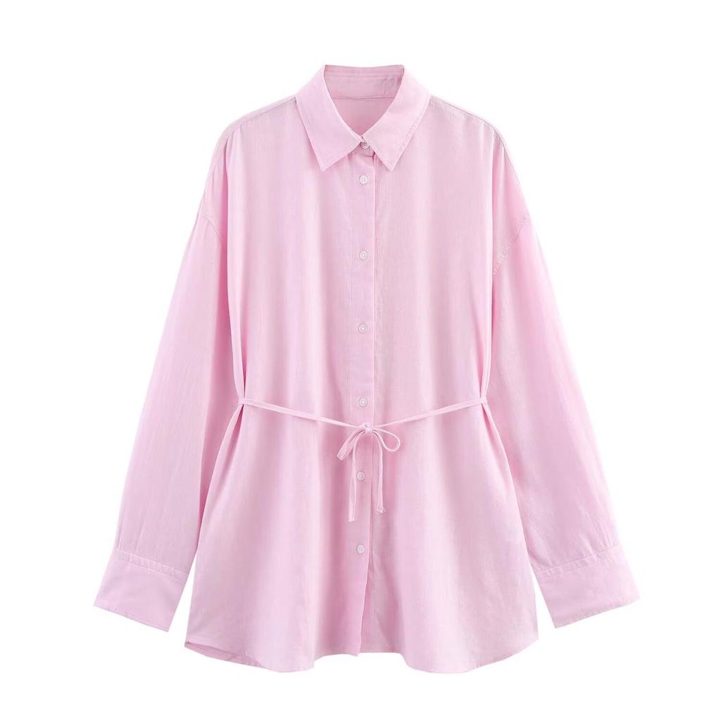 Women's Multi-Color Waist-Defining Tie-Up Fashion Shirt