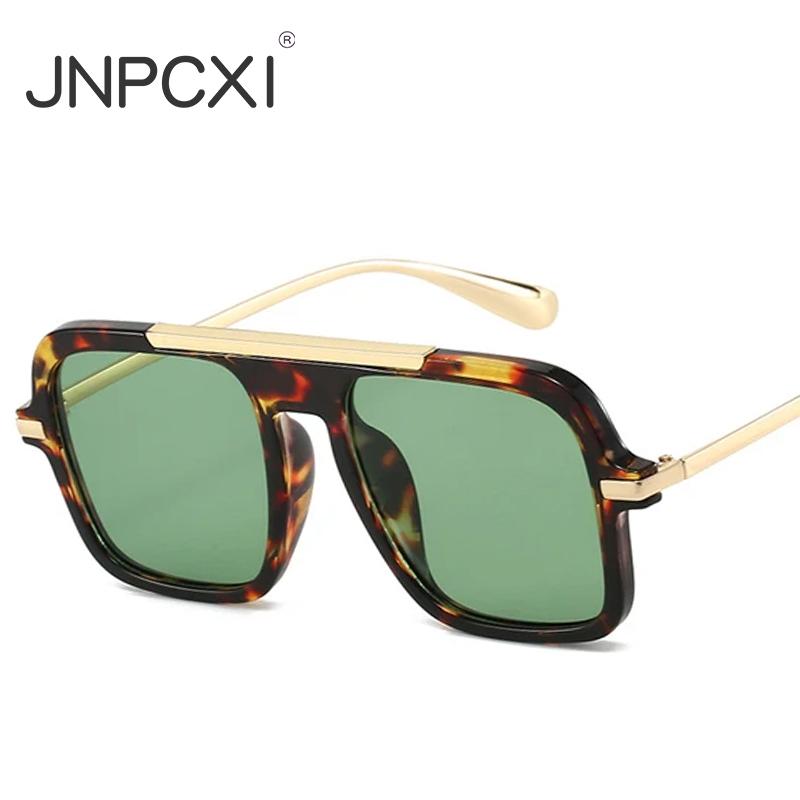  New Square Women Sunglasses Fashion Shades UV400 Retro Trending Leopard Green Gradient Men Sun Glasses