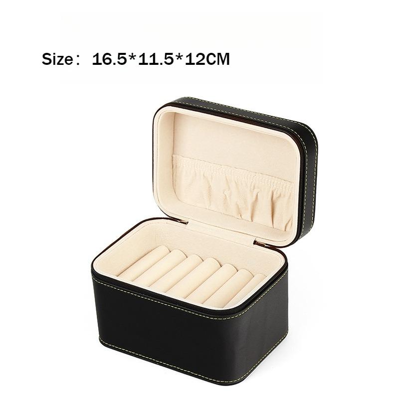 Boîte à Bijoux en Cuir Boîte à Bijoux de Poche Rangement Bracelet Étuis de Protection Boîtes de Rangement Bagues Organiseur de Boîte à Bijoux à Compartiments Divisés