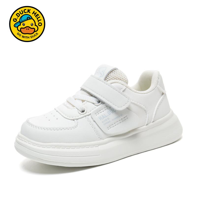 

Little Yellow Duck Boys Shoes Children s Little White Shoes Kindergarten 2025 White Sneakers Leather Surface Waterproof Performance Girls Shoes 36 size shoe inner length 22.5cm